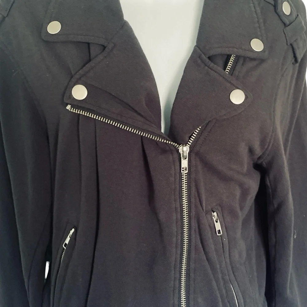 Evereve Women's Dark  Gray Biker Jacket - S charcoal gray   ,cotton.  NWOT